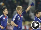本田圭佑40米任意球直接破门 世界杯丹麦VS日本